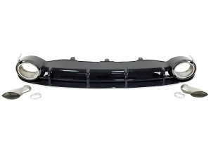 Дифузор заднього бампера Audi A6 C7 (11-14) - RS6 стиль Balck Silver 5