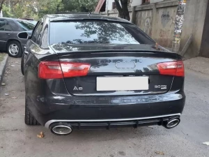Дифузор заднього бампера Audi A6 C7 (11-14) - RS6 стиль Balck Silver 8