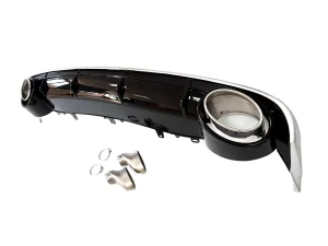 Дифузор заднього бампера Audi A6 C7 (14-18) рестайлінг - RS6 стиль Balck Silver 3