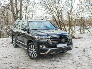 Накладки на бампер Toyota LC 200 (16-21) - Middle East (черные) 6