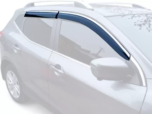 Дефлектори вікон Nissan Qashqai II (J11; 14-21) - Hawk (з хром молдингом)