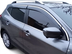 Дефлектори вікон Nissan Qashqai II (J11; 14-21) - Hawk (з хром молдингом) 5