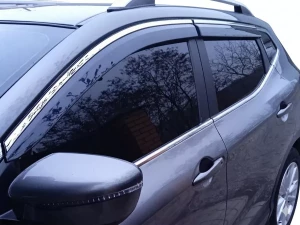 Дефлектори вікон Nissan Qashqai II (J11; 14-21) - Hawk (з хром молдингом) 7