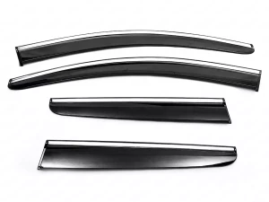 Дефлектори вікон Nissan Qashqai I (J10; 07-13) - Sunplex (з хром молдингом) 2