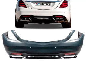 Бампер задний Mercedes S W222 (18-20) – S63 AMG (без насадок)