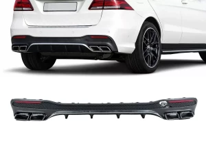 Дифузор задній Mercedes-AMG GLE W166 (15-19) - GLE63 стиль (хром насадки)