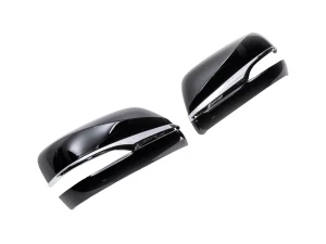 Кришки дзеркал Lexus LX 570 (15-21) - чорні з хром смужками 2