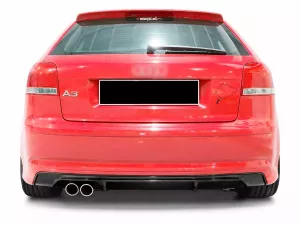 Диффузор задний Audi A3 II (8P; 03-08) 3D Htb - ABS (чёрный) 4