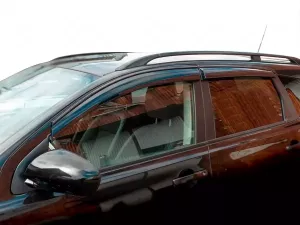 Дефлекторы окон Nissan Qashqai I (J10; 07-13) - Hawk (чёрный хром) 4