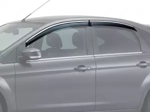 Дефлектори вікон Ford Focus II (04-10) Sd/Htb - Hawk (з хром молдингом)