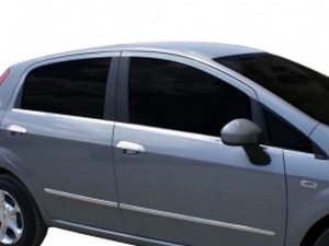 Хром нижние молдинги окон Fiat Grande Punto / Evo (05-18) 5D 4