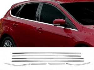 Хром нижние молдинги окон Ford Focus III (C346; 11-18) Хэтчбек