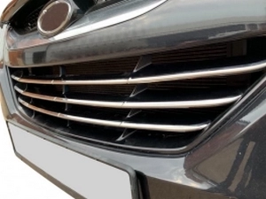 Хром полоски на решётку Hyundai ix35 (10-15) 4