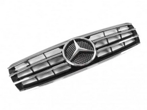 Решётка Mercedes C W203 (00-07) - CL стиль (черная/хром) 2