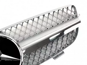 Решітка Mercedes CLK W209 (02-09) - SL стиль (срібна) 4