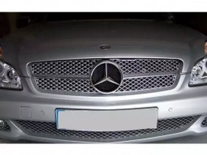 Решітка Mercedes CLS W219 (08-10) рестайлінг - SL стиль (срібна) 4