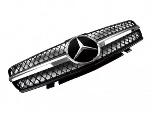 Решётка Mercedes SL R230 (01-06) - SL стиль (черная) 3