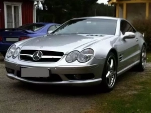 Решётка Mercedes SL R230 (01-06) - SL стиль (черная) 4