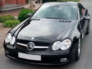 Решётка Mercedes SL R230 (06-08) рестайлинг - SL стиль (черная) 4