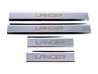 Накладки на пороги Mitsubishi Lancer X (07-15) - Carmos 1