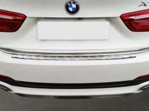 Накладка на задний бампер BMW X6 F16 (14-19) - Avisa (стальная) 6