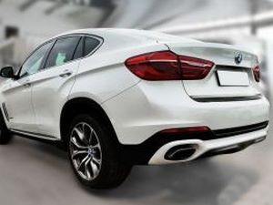Накладка на задний бампер BMW X6 F16 (14-19) - Avisa (стальная) 7