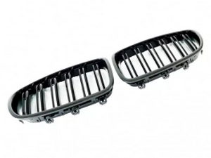 Решётка BMW 5 F10 / F11 (10-17) - двойные ребра (глянецевая) 2