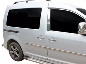 Хром молдинги сдвижных дверей VW Caddy Life (2K; 04-20) 4