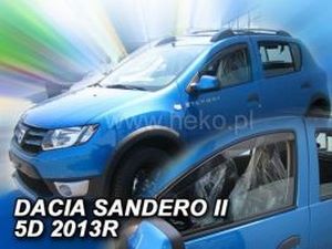 Дефлекторы окон Dacia Sandero II (B52; 13-20) - Heko (вставные) 3