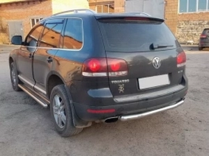 Защита задняя VW Touareg I (2002-2010) труба 2