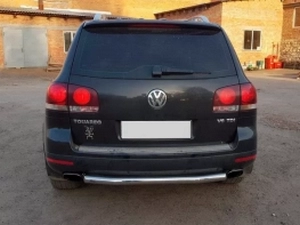 Защита задняя VW Touareg I (2002-2010) труба 3