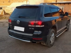 Защита задняя VW Touareg I (2002-2010) труба 4