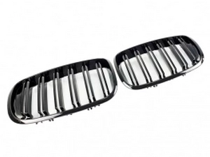 Решётка BMW X6 E71 (08-14) - двойные рёбра (глянцевая) 2