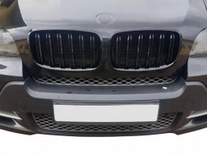 Решётка BMW X6 E71 (08-14) - двойные рёбра (глянцевая) 4