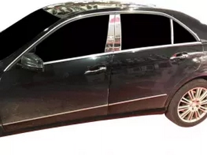 Хром молдинги дверных стоек Mercedes E W212 (09-16) Sedan 3