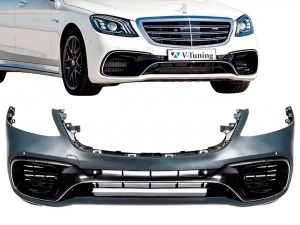 Бампер передний Mercedes S W222 (18-20) рестайлинг - S63 AMG стиль