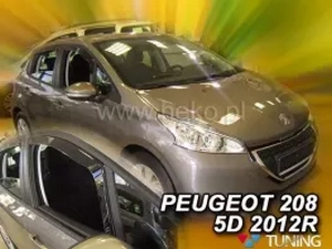 Дефлекторы окон Peugeot 208 I (A9; 12-19) 5D - Heko (вставные) 3