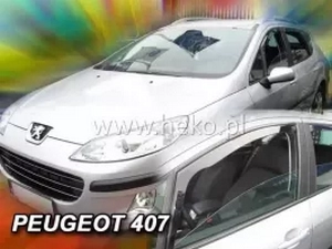 Дефлекторы окон Peugeot 407 (04-11) Sedan - Heko (вставные) 3