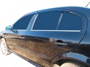 Хром нижние молдинги окон Skoda Octavia A5 (04-12) Liftback 4