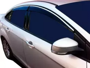 Дефлекторы окон Ford Focus III (11-18) Htb / Sedan - Niken (хром молдинг)