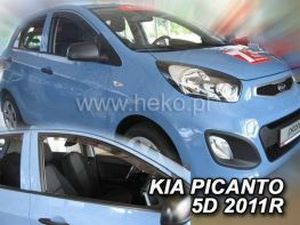 Дефлектори вікон KIA Picanto II (TA; 11-17) 5D - Heko (вставні) 3