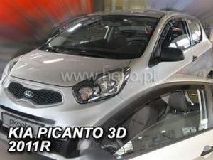 Дефлектори вікон KIA Picanto II (TA; 11-17) 3D - Heko (вставні) 3