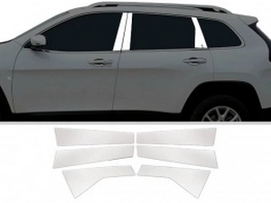 Хром молдинги дверних стійок Jeep Cherokee V (KL; 14-) 1