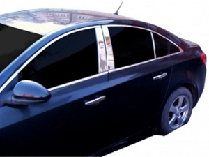 Хром молдинги дверных стоек Chevrolet Cruze J300 (09-) Sedan 2