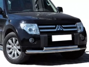 Защита передняя Mitsubishi Pajero Wagon IV (06-21) - труба двойная 2