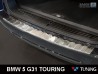 Накладка на задній бампер BMW 5 G31 (17-20) Touring - Avisa (сталь) 3