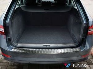 Накладка на задний бампер Skoda Superb III (3V; 15-) Универсал - Avisa (стальная) 2