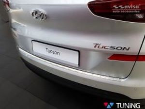 Накладка на задний бампер Hyundai Tucson III (TL; 18-20) - Avisa (стальная) 6