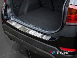 Накладка на бампер BMW X1 E84 (12-15) рестайлинг - Avisa (стальная) 4