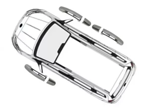 Хром накладки на ручки Ford Transit IV (14-/20-) - Carmos (3 шт) 3